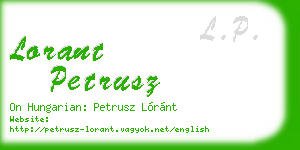 lorant petrusz business card