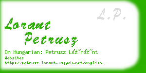 lorant petrusz business card